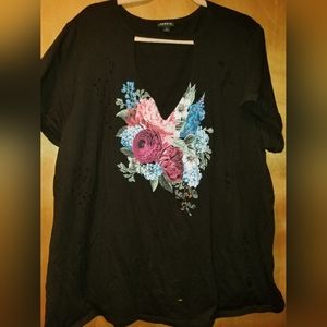Torrid, 3x, Back v-neck, Distressed